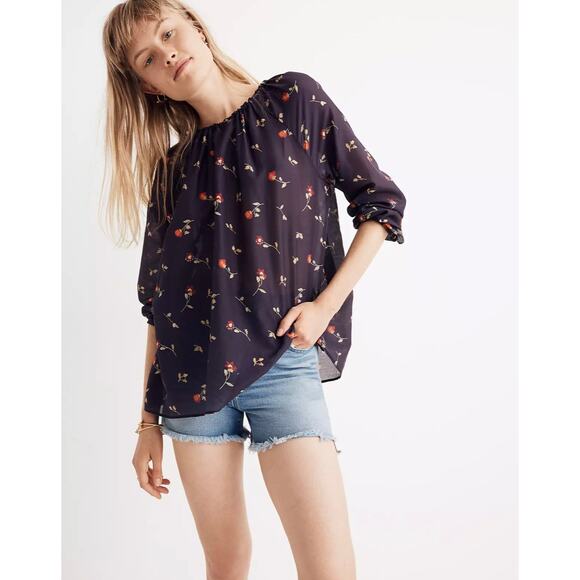 Madewell Duet Peasant Top in Sweet Blossoms - Picture 1 of 10